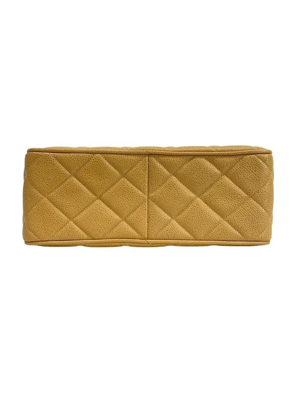 Chanel Shoulder Bag Quilted Beige Gold Chain Jumbo CC Logo